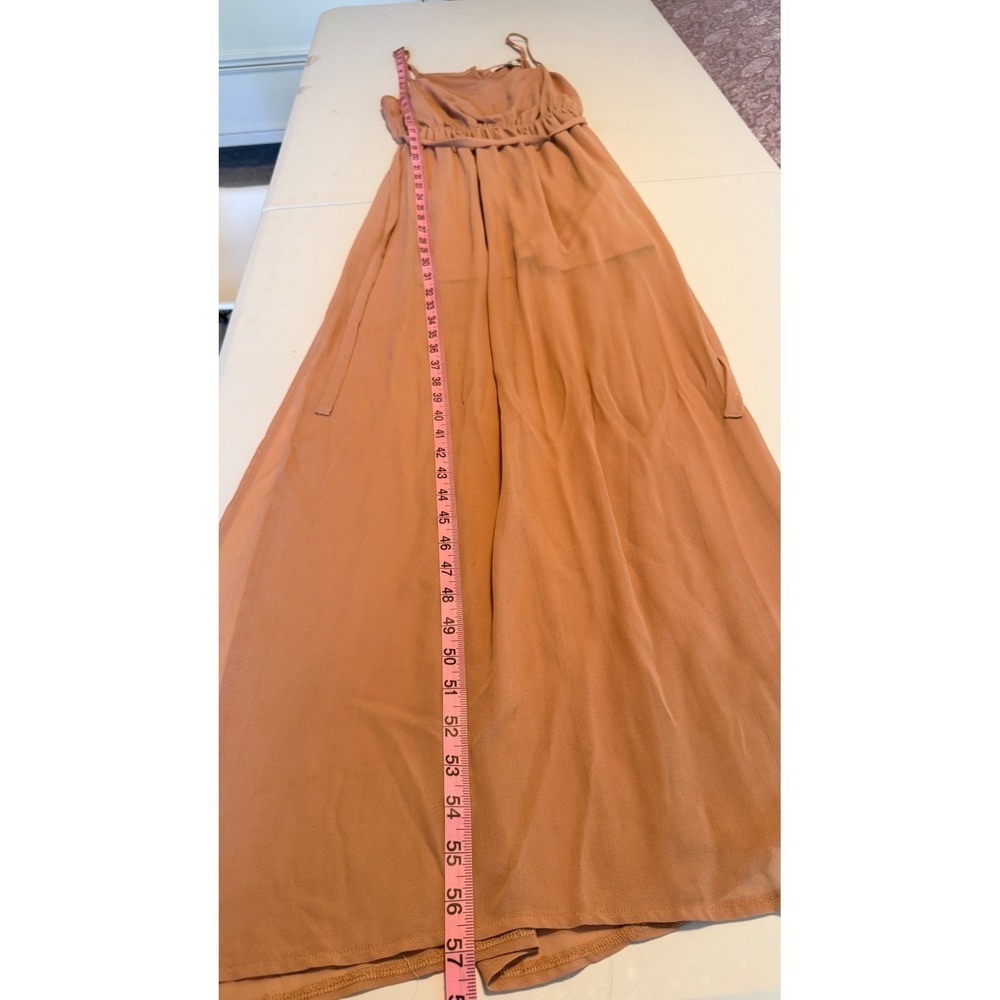 XXI Forever 21 Chiffon Maxi Slip Dress Sz S Backless Cutout Boho Summer - Picture 8 of 13
